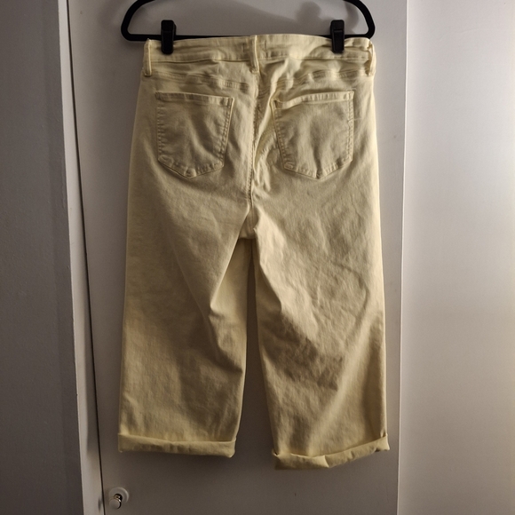 NYDJ Women's Light Yellow Denim Cropped Capris Pants - Picture 2 of 9